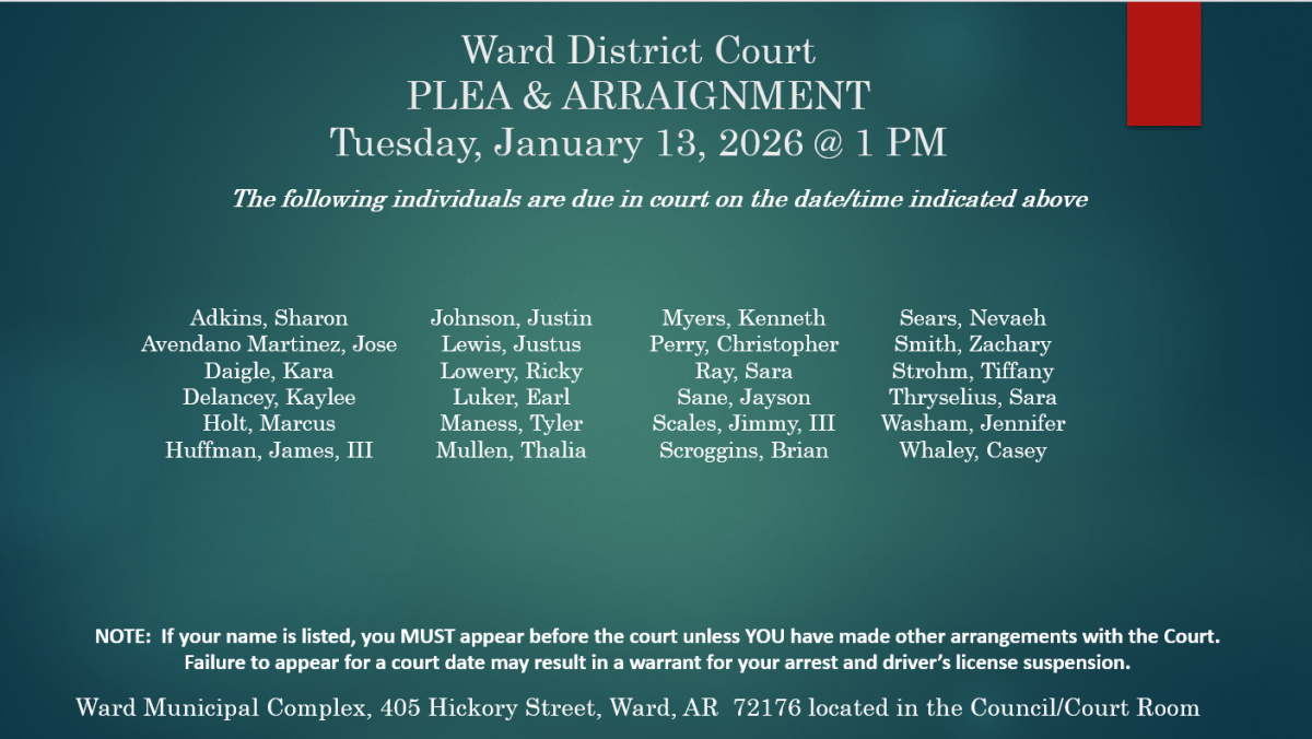 January 13, 2026, Plea & Arraignment