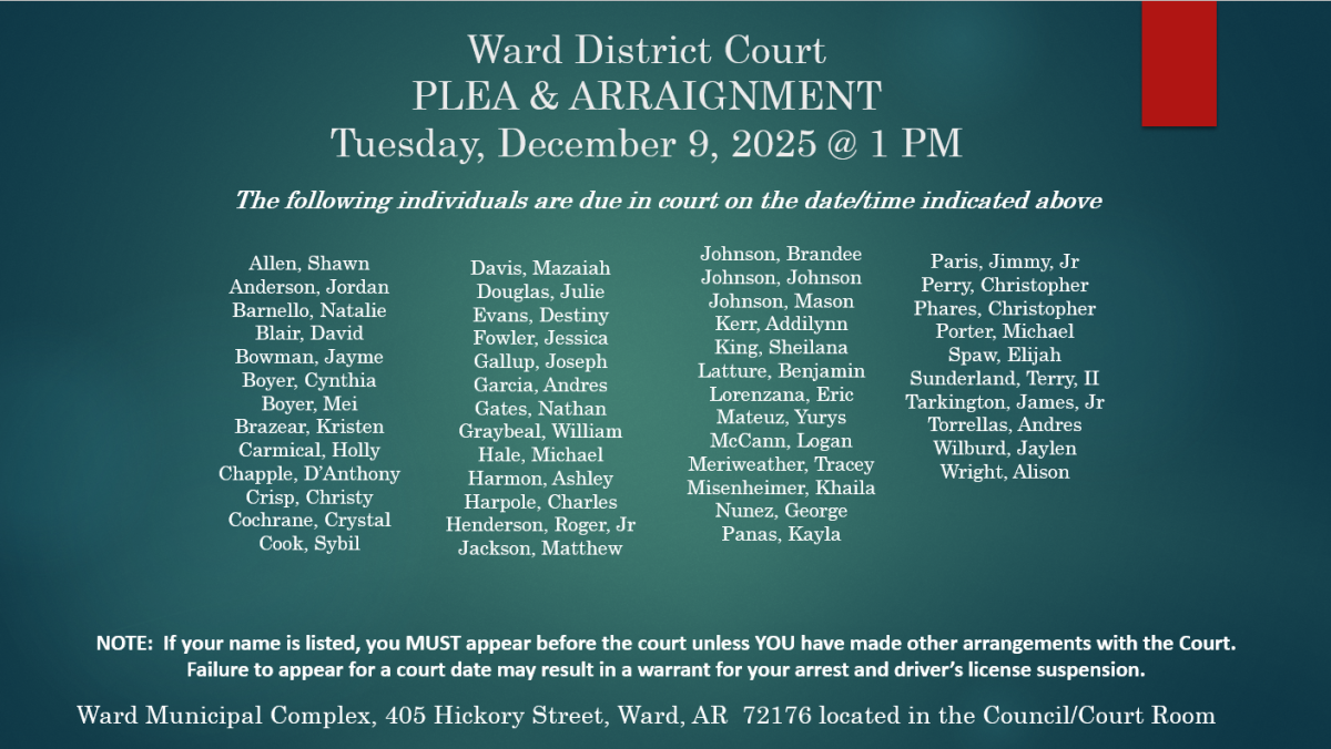 December 9, 2025, Plea & Arraignment 