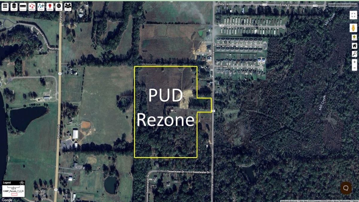 Map of proposed rezoning