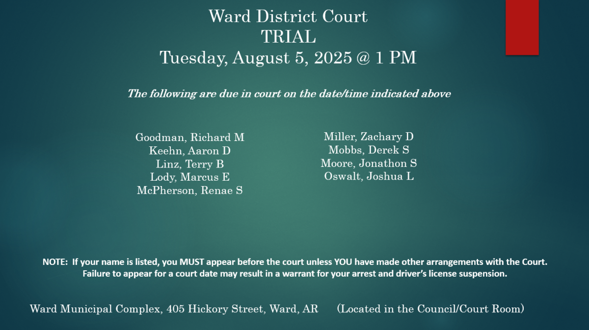 Court Docket-Aug. 5, 2025