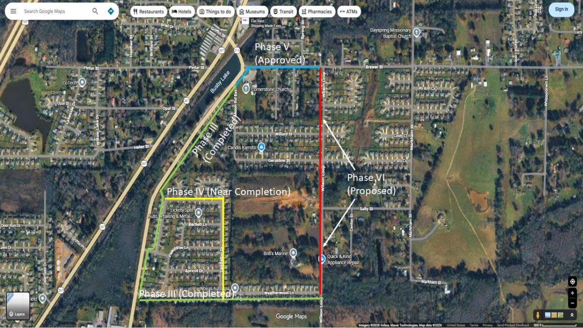 pic of proposed sidewalk location on wilson loop